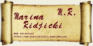 Marina Riđički vizit kartica